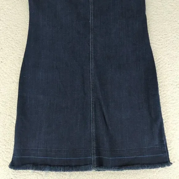 Turo Vince Camuto Short Sleeve Denim Dress Sz 6 Stretch Crewneck Utility Pockets - Picture 6 of 8